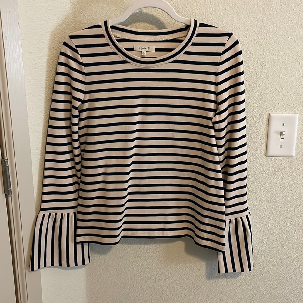 Striped bell-sleeved Madewell top